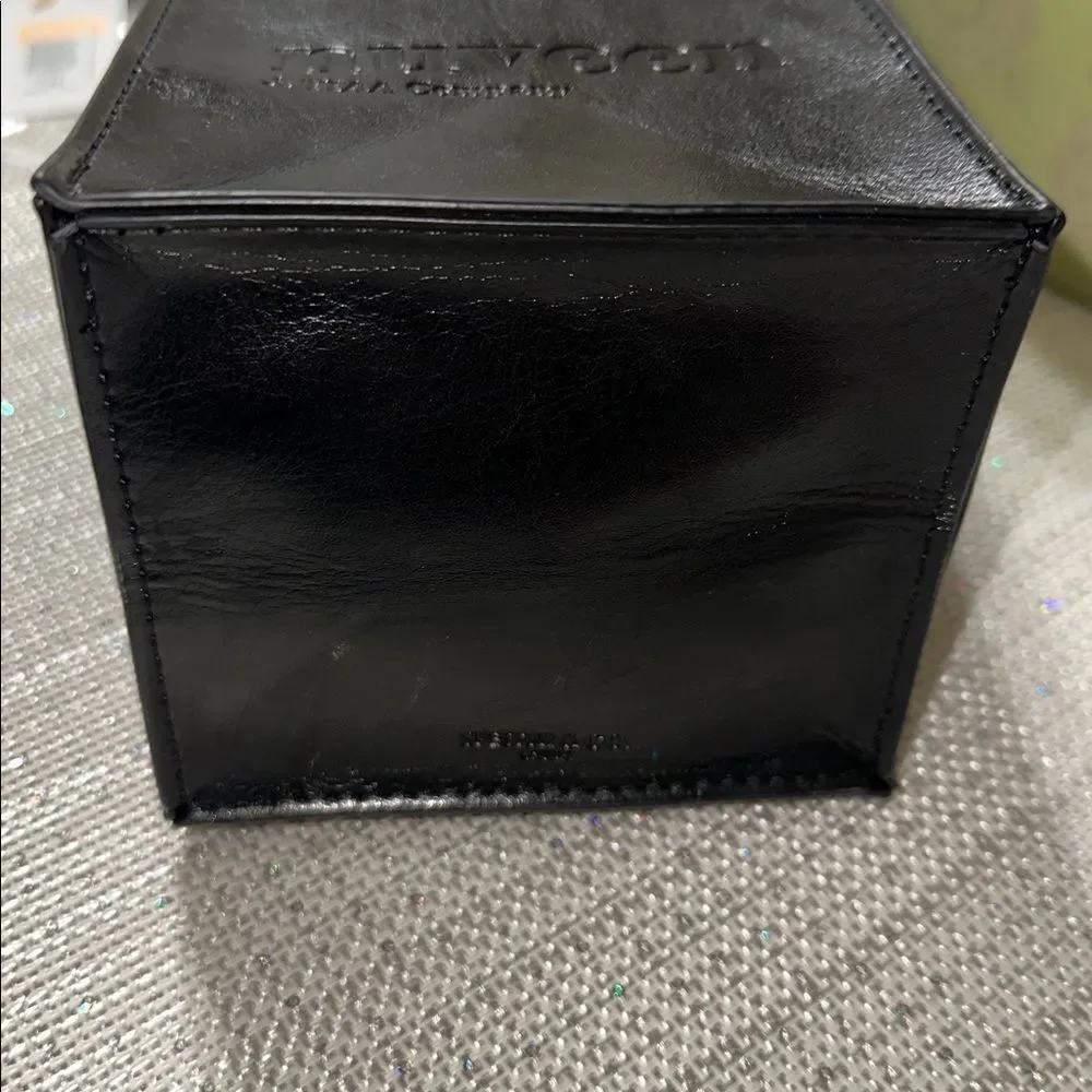 Spector & Co Faux Leather Doh Le D Ring Handle Black Bottle Carrying Case